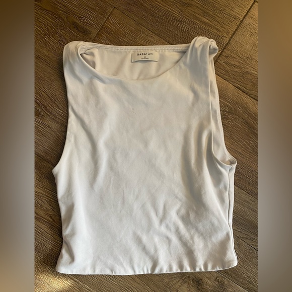 Aritzia Tops Aritzia Babaton White Tank Top Poshmark